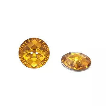 Пуговица-страза на прокол 34 мм (жёлтый), 24 шт