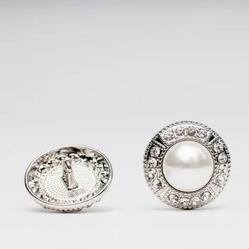 Пуговица «Жемчужные стразы» большая, размер 22 мм