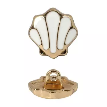 Пуговицы 15 мм (золото/белый), 6 шт