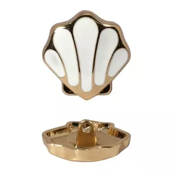 Пуговицы 25 мм (золото/белый), 5 шт