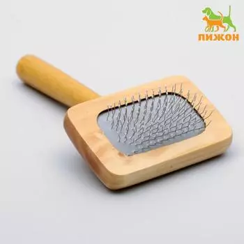 Пуходерка в деревянном корпусе, с каплями, 7.312.5 см