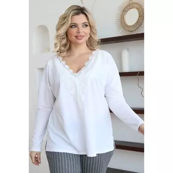 Пуловер женский, размер 52, цвет белый