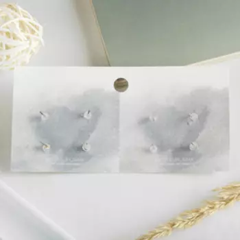 Пусеты 4 пары "Неразлучники" инь-ян, цвет МИКС