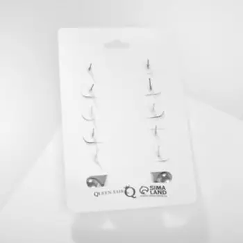 Пусеты 6 пар «Шар» цветок, цвет бело-синий в серебре