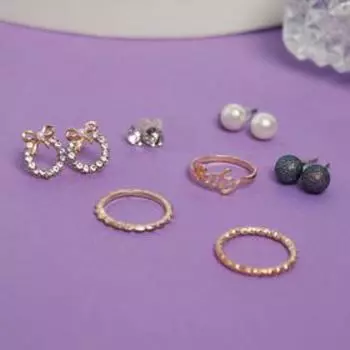 Пусеты с кольцами «Настроение» блеск, цветные