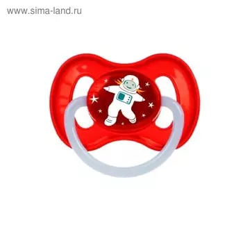 Пустышка латексная Canpol babies Space, круглая, от 0-6 месяцев, цвет красный