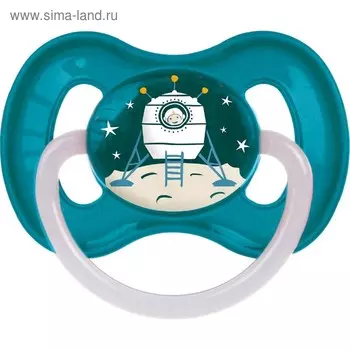Пустышка латексная Canpol babies Space, круглая, от 6-18 месяцев, цвет бирюзовый