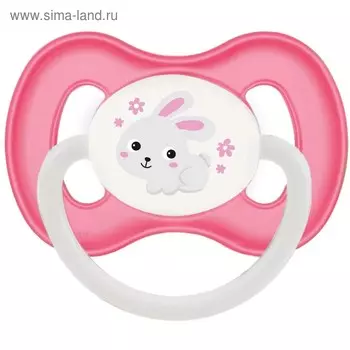 Пустышка силиконовая Canpol babies Bunny & Company, симметричная, от 0-6 месяцев, цвет розовый