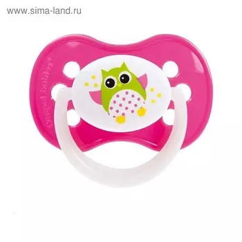 Пустышка силиконовая симметричная Owl, от 0 до 6 мес., цвет МИКС