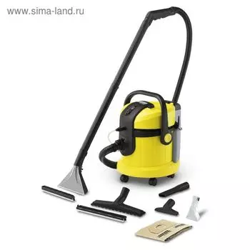 Пылесос Karcher SE4002, моющий, 1400 Вт, 4 л, съёмный бак для чистой воды, жёлтый/чёрный