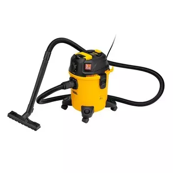 Пылесос строительный Denzel RVC20, 1400 Вт, бак 20 л, шланг 3 м, розетка с автосинхр.