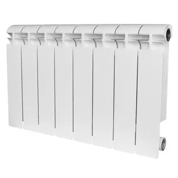 Радиатор алюминиевый STOUT ALPHA, 350 x 80 мм, 8 секций, боковое подключение