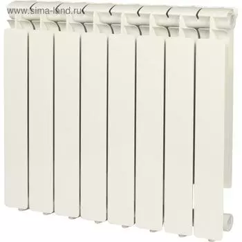 Радиатор алюминиевый STOUT Bravo, 500 х 80 мм, 8 секций, боковое подключение