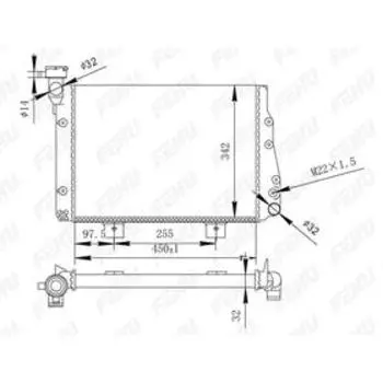 Радиатор охлаждения (сборный) VAZ 2105, 2107 Fehu FRC1496m
