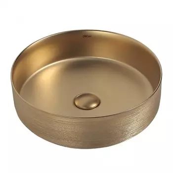 Раковина ABBER Bequem AC2109BGM, накладная, 400х400х120 мм, цвет золотой, матовая
