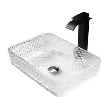Раковина ABBER Glas AK2312, накладная, 460х330х100 мм, стеклянная, прозрачная