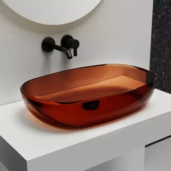 Раковина ABBER Kristall AT2805Opal, накладная, 600х400х155 мм, коричневая