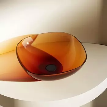 Раковина ABBER Kristall AT2806Opal, накладная, 430х430х150 мм, коричневая