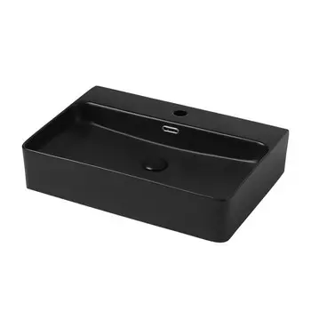 Раковина ABBER Rechteck AC2201MB, накладная, 610х420х135 мм, черная, матовая