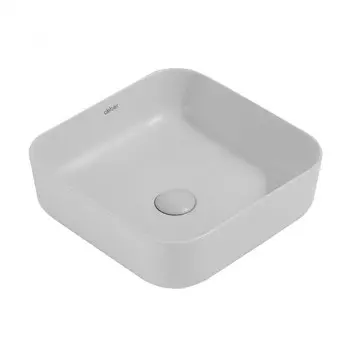 Раковина ABBER Rechteck AC2211MLG, накладная, 385х385х135 мм, светло-серая, матовая