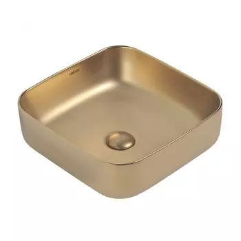 Раковина ABBER Rechteck AC2211MMG, накладная, 385х385х135 мм, цвет золотой, матовая