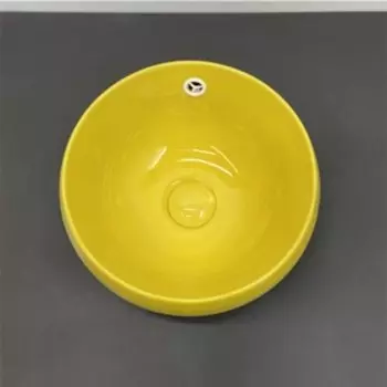 Раковина детская Comforty 5004Y, с донным клапаном, жёлтая