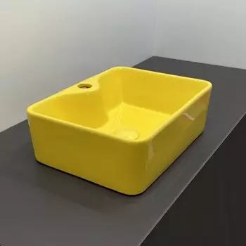 Раковина детская Comforty 7291Y, с донным клапаном, жёлтая