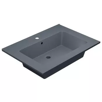 Раковина кварцевая полувстраиваемая Uperwood Parma Quartz, 65 см, серая матовая, бетон