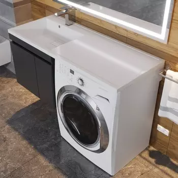 Раковина над стиральной машиной Uperwood Magenta, 110 см, левая, белая