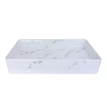 Раковина накладная Bronze de Luxe LACIO 1061BM, 605х350х110 мм, без перелива, фаянс, белый 1003839