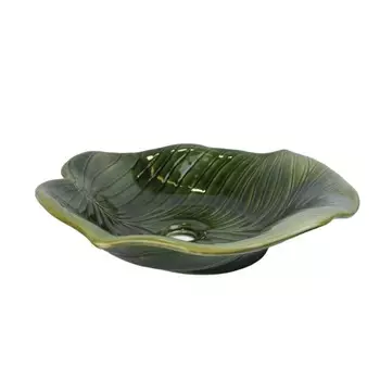 Раковина накладная Bronze de Luxe LEAF, 460x460x120 мм, без перелива, фаянс, зеленый