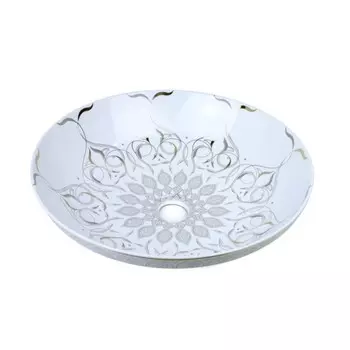 Раковина накладная Bronze de Luxe Persia 2008, 405х405х125, без перелива, фаянс