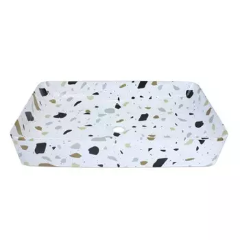 Раковина накладная Bronze de Luxe Terrazzo 1061TR, 605х350х110, без перелива, фаянс