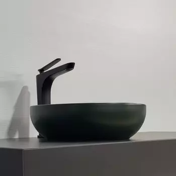 Раковина накладная Comforty 113MDG, круглая, цвет тёмно-зелёный матовый