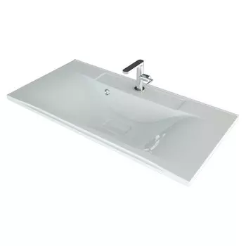 Раковина полувстраиваемая Uperwood Elen, 100 см, с декоративной крышкой, белая