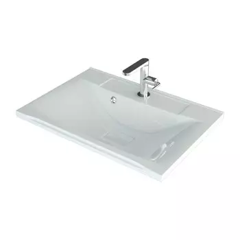 Раковина полувстраиваемая Uperwood Elen, 65 см, с декоративной крышкой, белая