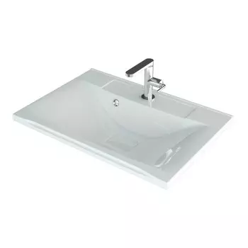 Раковина полувстраиваемая Uperwood Elen, 75 см, с декоративной крышкой, белая