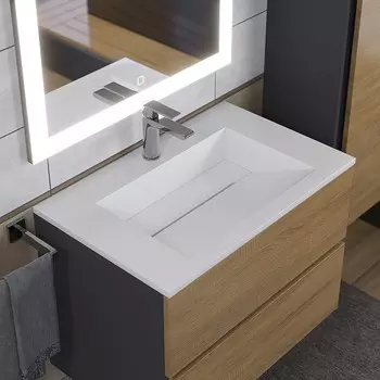 Раковина полувстраиваемая Uperwood Next 70 см, прямоугольная, белая