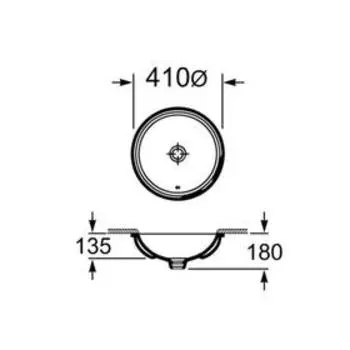 Раковина Rosa Foro 41 327884000, d=410мм, мебельная, без отверстия под смеситель, белый