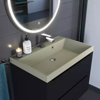 Раковина Uperwood Classic Quartz 70 см, кварцевая, бежевая матовая, десерт