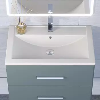 Раковина Uperwood Foster Quartz 70 см, кварцевая, белая матовая, жасмин