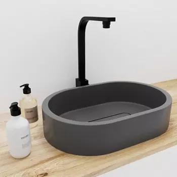 Раковина Uperwood London, накладная, 6040 см, овальная, графит