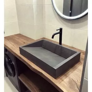 Раковина Uperwood Mariana, накладная, 6040 см, прямоугольная, графит