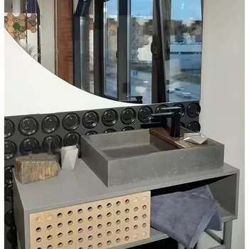 Раковина Uperwood Piter, накладная, 60х40 см, прямоугольная, графит