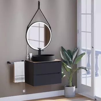 Раковина Uperwood Rome, накладная, 5535 см, овальная, черный