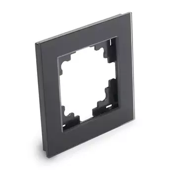 Рамка 1-местная, стекло, STEKKER серия Катрин, GFR00-7001-05, черный