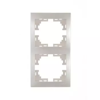 Рамка 2-м Mira вертикал. жемчуж./бел. перламутр. LEZARD 701-3000-152