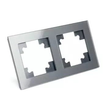 Рамка 2-местная, стекло, серия Катрин, GFR00-7002-06, графит