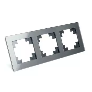 Рамка 3-местная, стекло, серия Катрин, GFR00-7003-06, графит