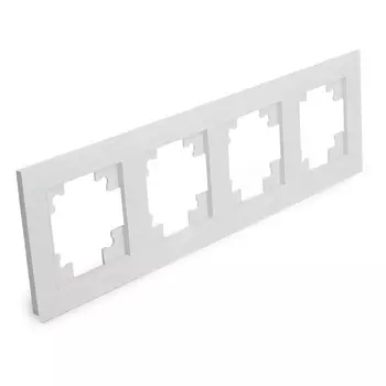 Рамка 4-местная, стекло, STEKKER серия Катрин, GFR00-7004-01, белый